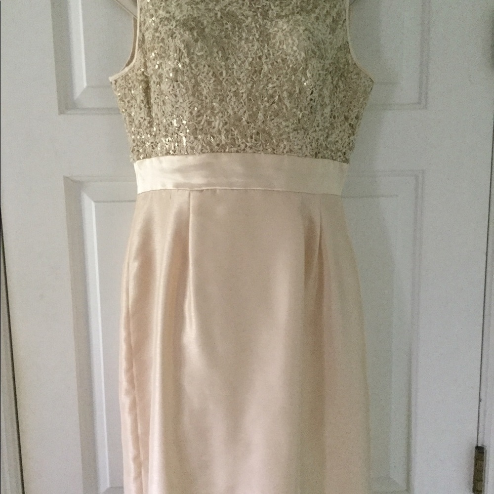 Tahari champagne dress